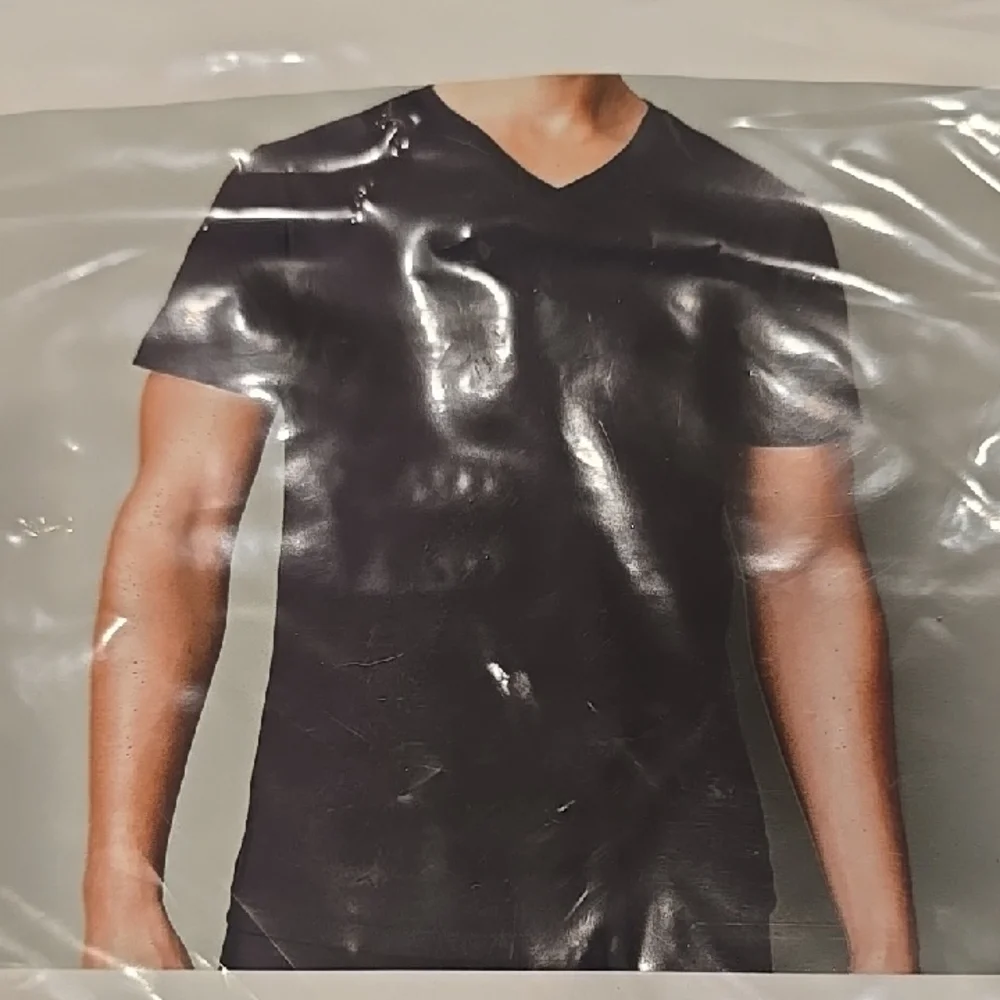 New 4 Pack Men's Black V-Neck T-Shirts